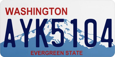 WA license plate AYK5104