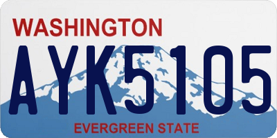 WA license plate AYK5105