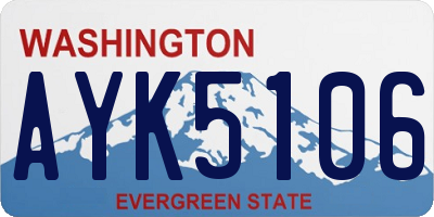 WA license plate AYK5106