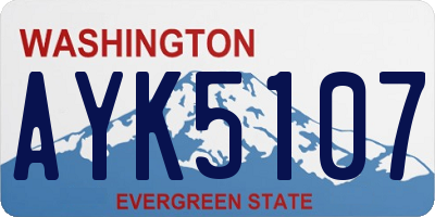 WA license plate AYK5107