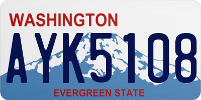 WA license plate AYK5108
