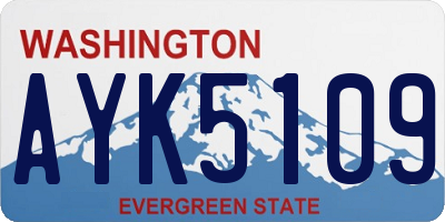 WA license plate AYK5109