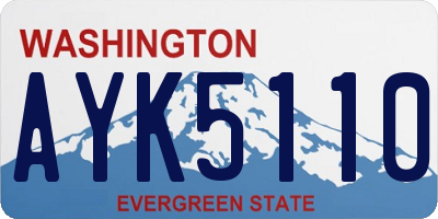 WA license plate AYK5110