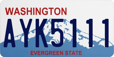 WA license plate AYK5111