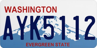 WA license plate AYK5112