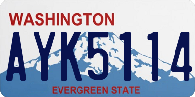WA license plate AYK5114
