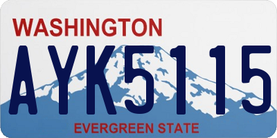 WA license plate AYK5115