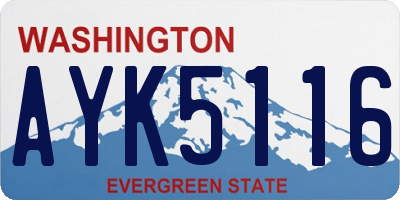 WA license plate AYK5116