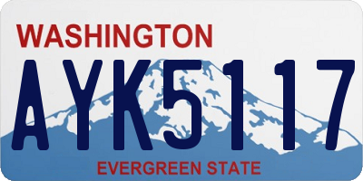 WA license plate AYK5117