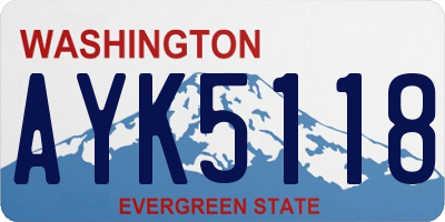 WA license plate AYK5118