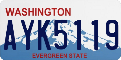 WA license plate AYK5119