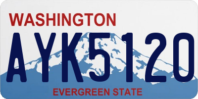 WA license plate AYK5120