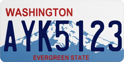 WA license plate AYK5123