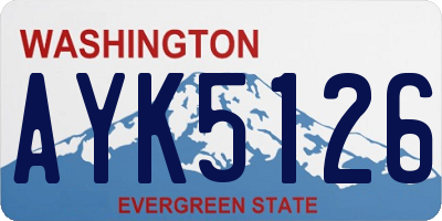 WA license plate AYK5126