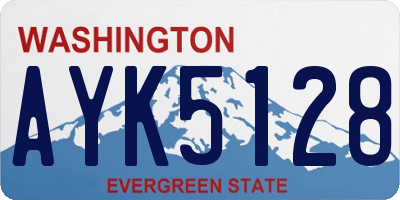 WA license plate AYK5128