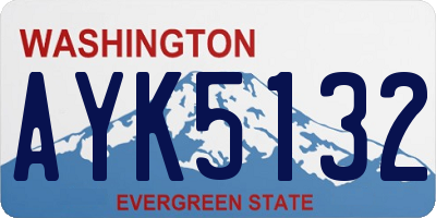 WA license plate AYK5132