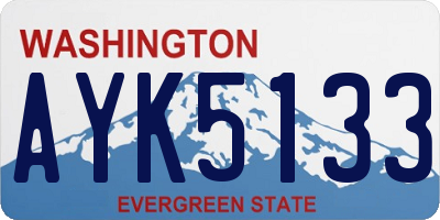 WA license plate AYK5133