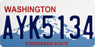 WA license plate AYK5134