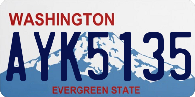WA license plate AYK5135