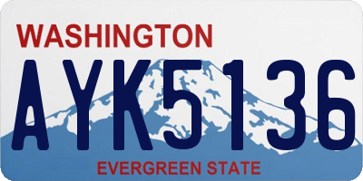 WA license plate AYK5136