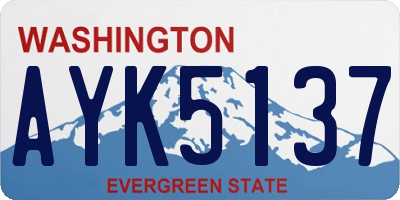 WA license plate AYK5137