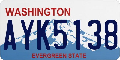 WA license plate AYK5138