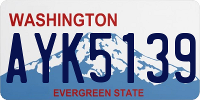 WA license plate AYK5139