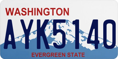 WA license plate AYK5140