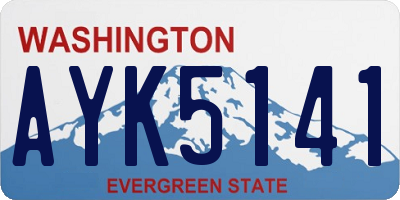 WA license plate AYK5141