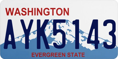 WA license plate AYK5143