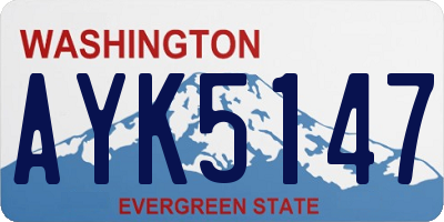 WA license plate AYK5147