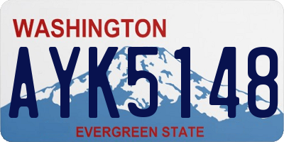 WA license plate AYK5148