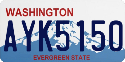 WA license plate AYK5150