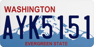 WA license plate AYK5151
