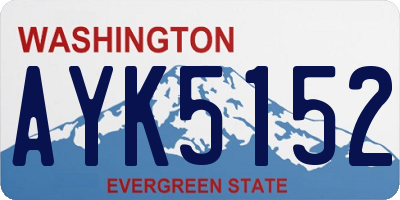 WA license plate AYK5152