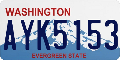 WA license plate AYK5153