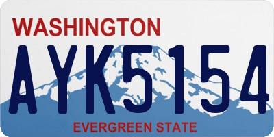 WA license plate AYK5154