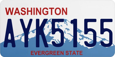 WA license plate AYK5155