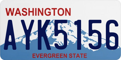 WA license plate AYK5156