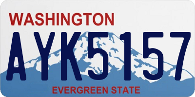 WA license plate AYK5157