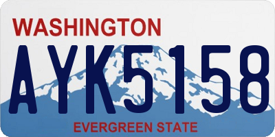 WA license plate AYK5158