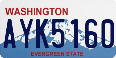 WA license plate AYK5160