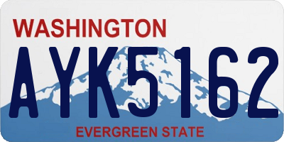 WA license plate AYK5162