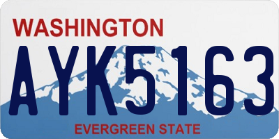 WA license plate AYK5163
