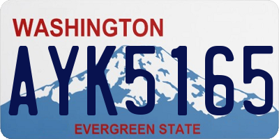 WA license plate AYK5165