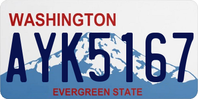 WA license plate AYK5167