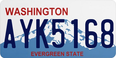 WA license plate AYK5168