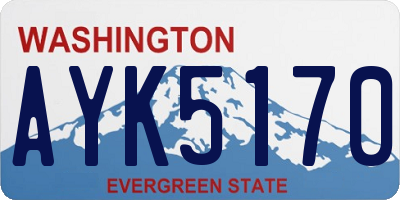WA license plate AYK5170