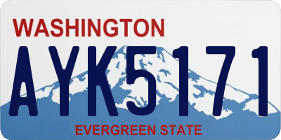 WA license plate AYK5171