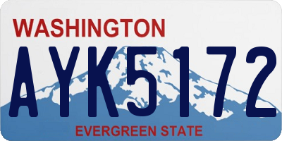 WA license plate AYK5172